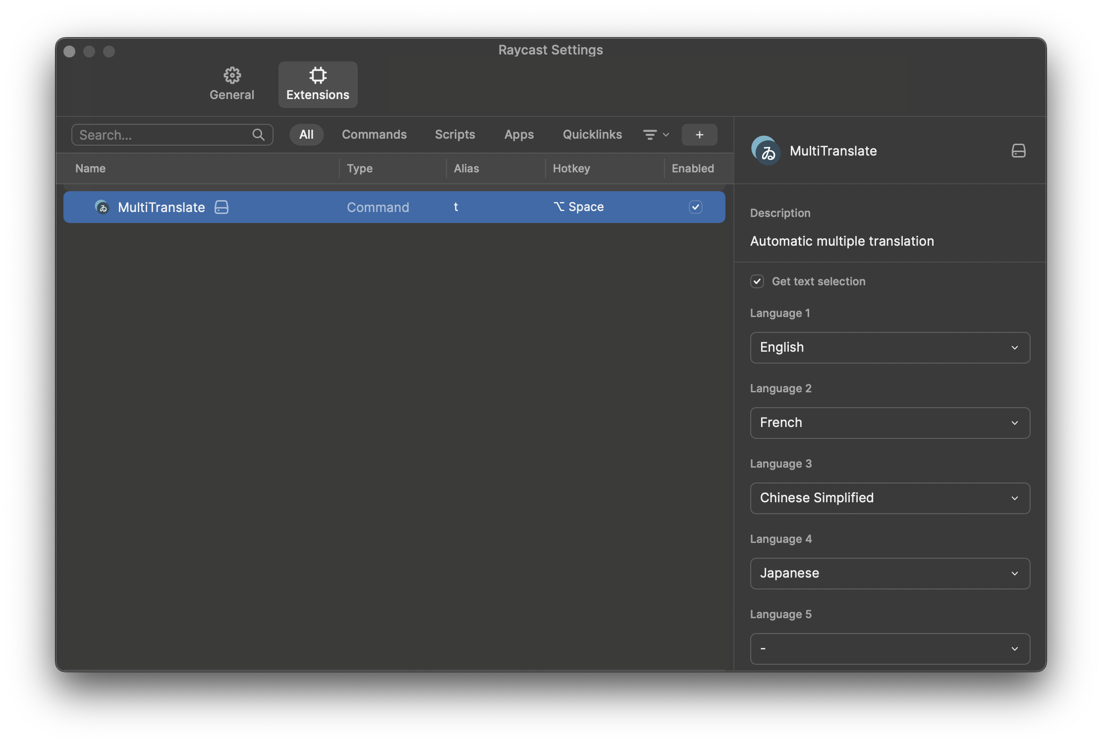 raycast-multi-translate screenshot 2