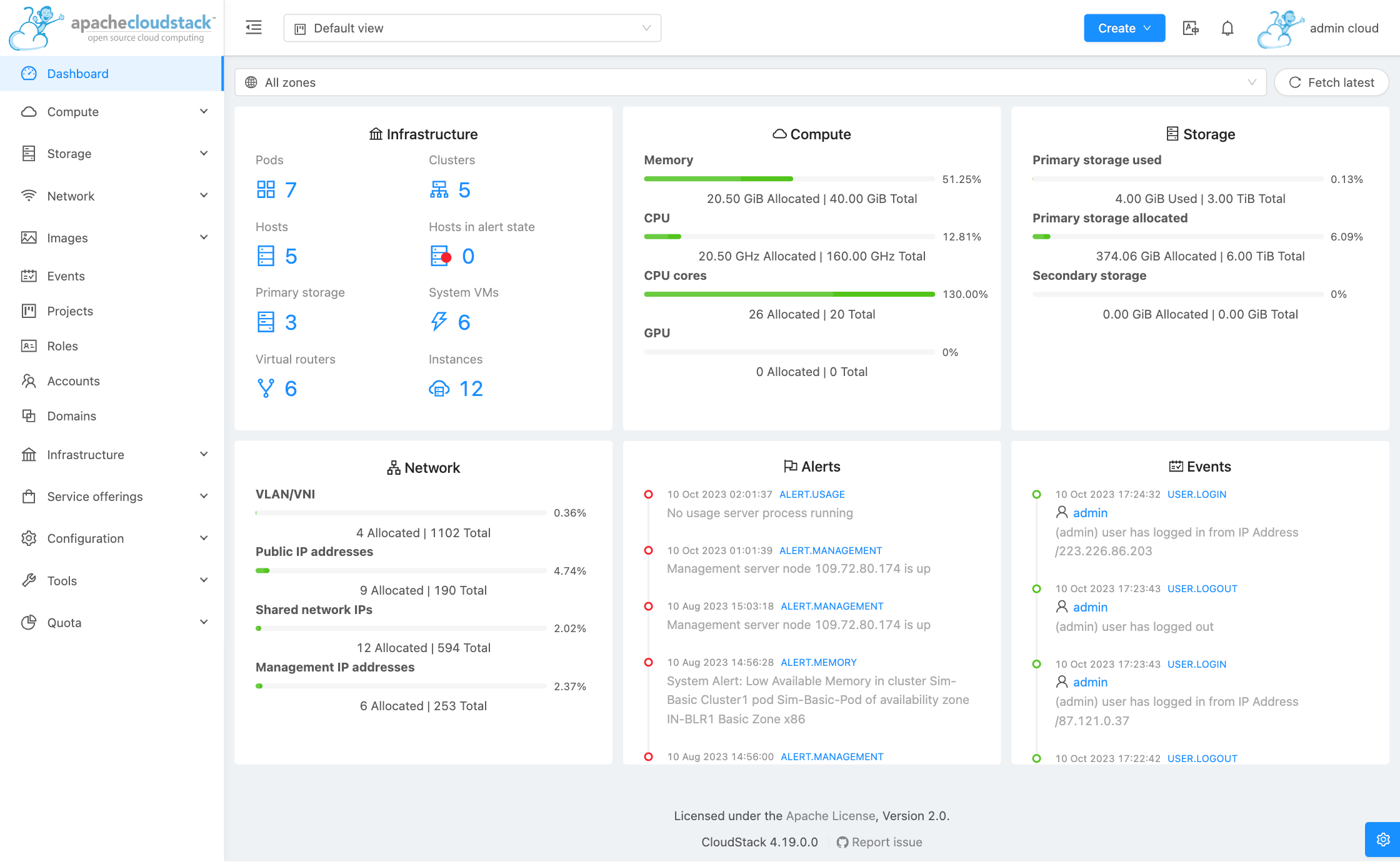 cloudstack screenshot 1