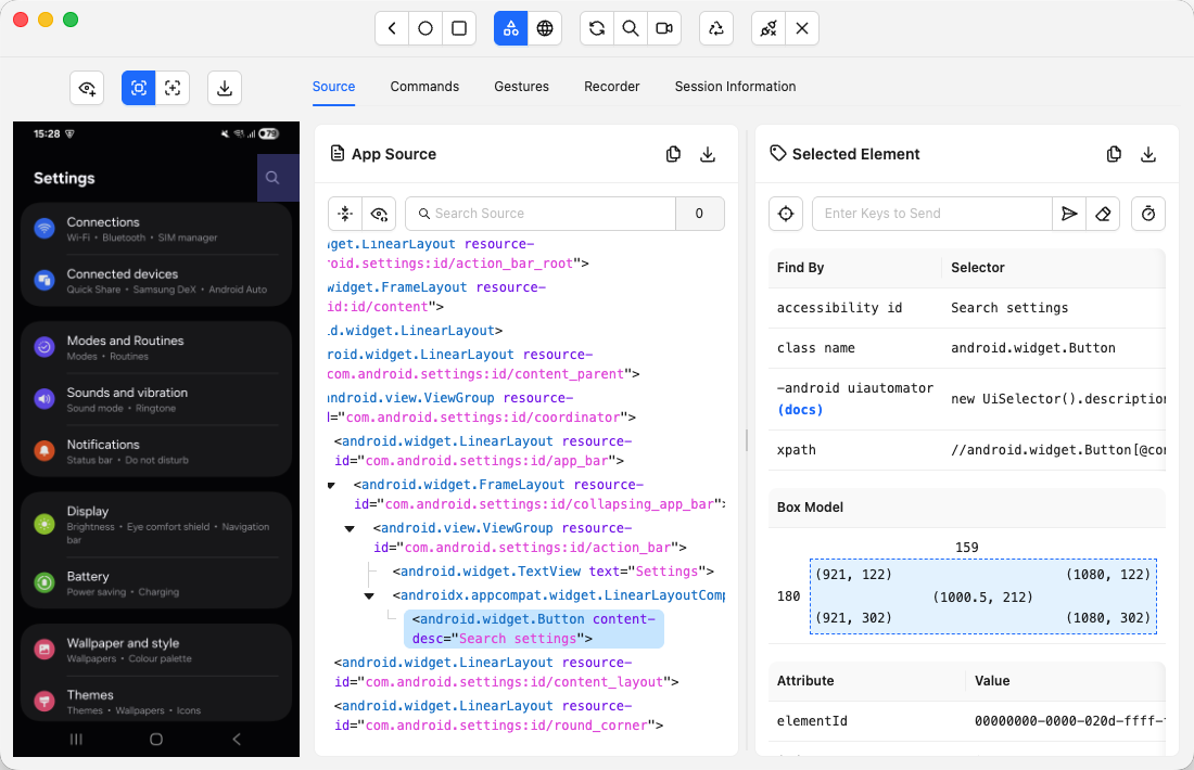 appium-inspector screenshot 1