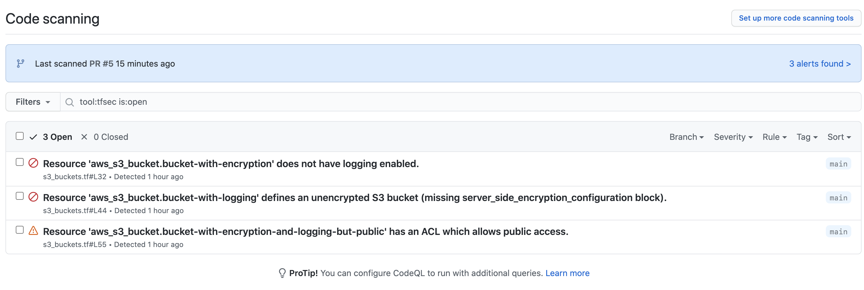 tfsec screenshot 3
