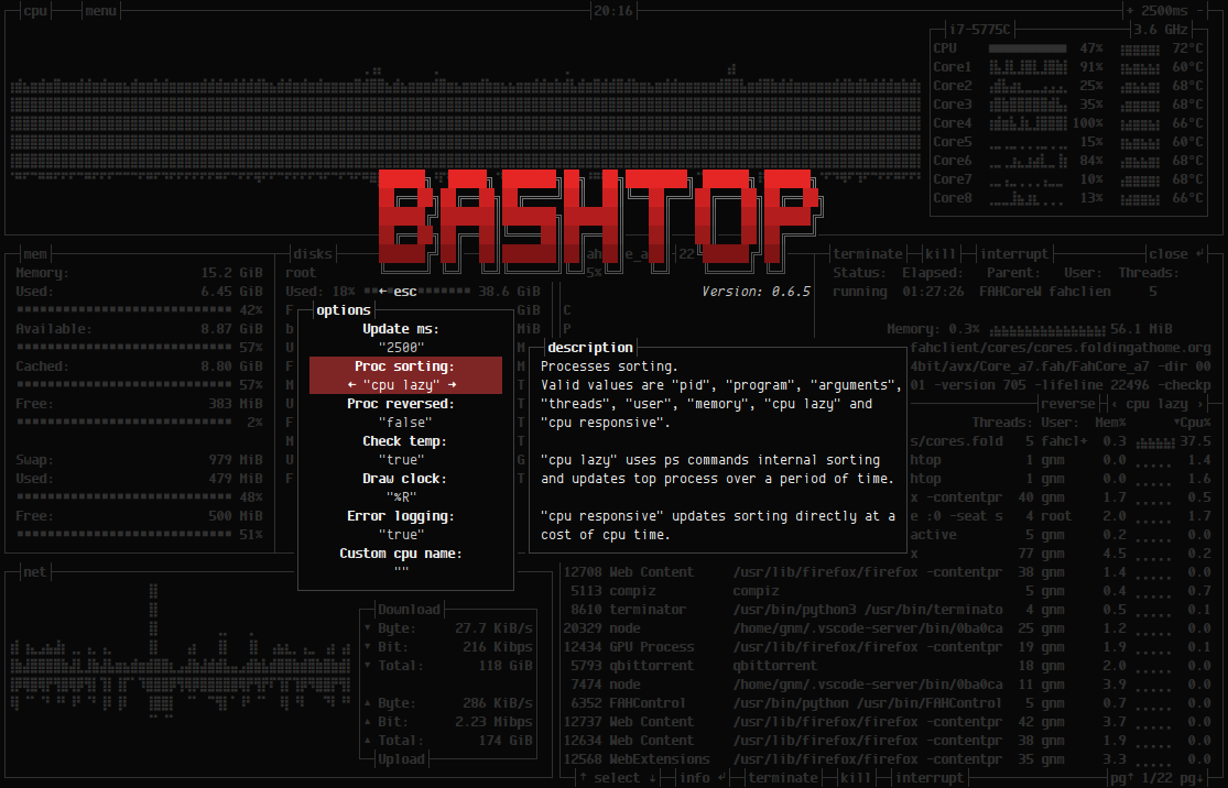 bashtop screenshot 3