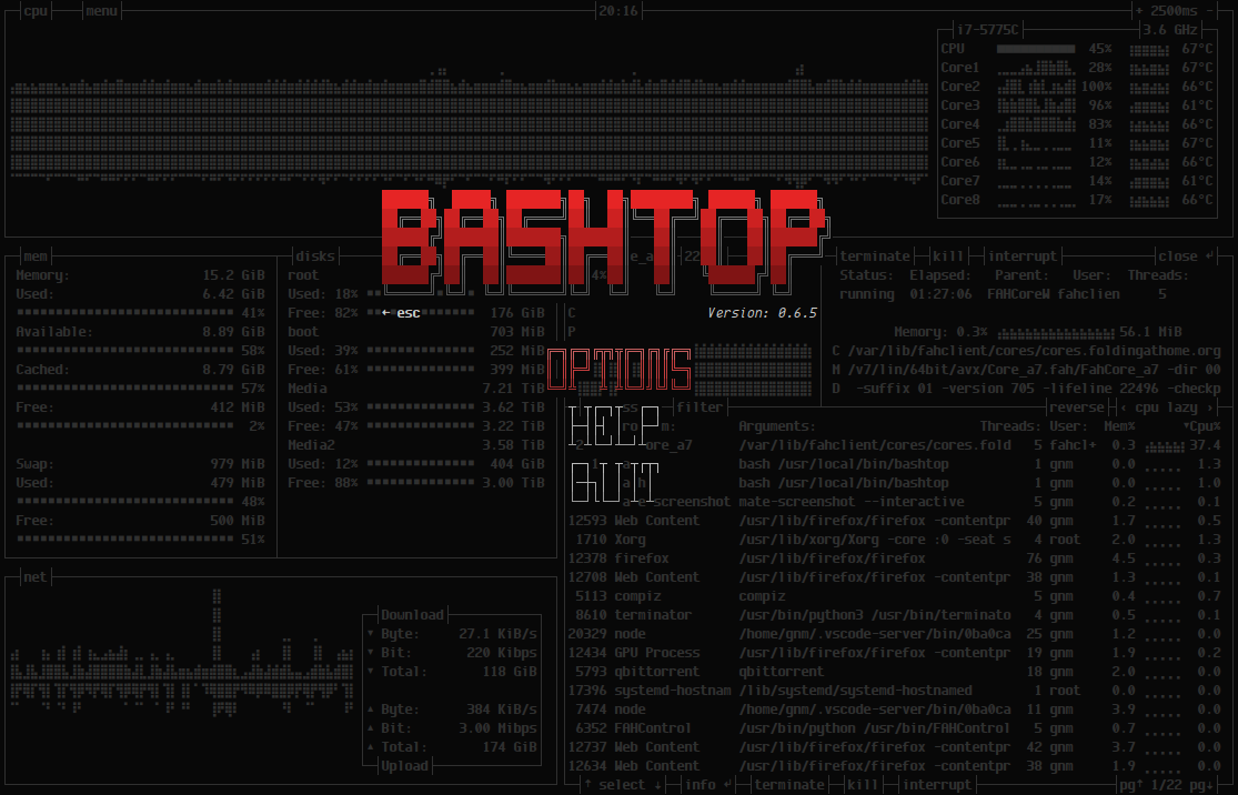 bashtop screenshot 2