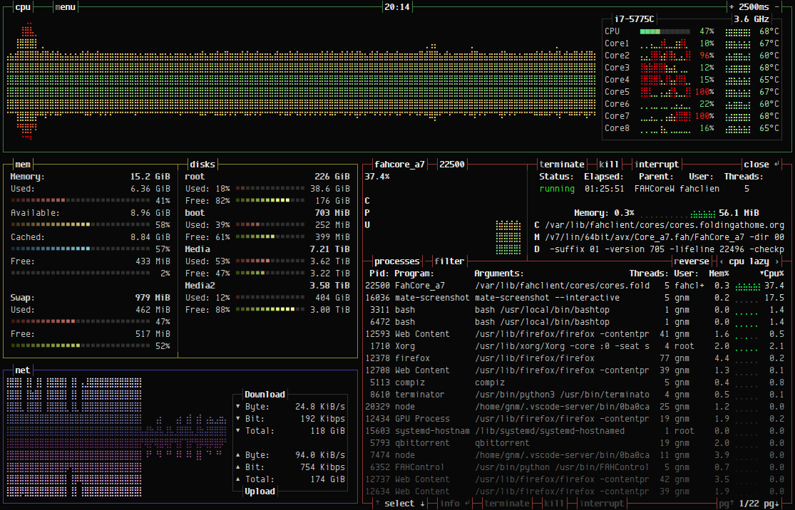 bashtop screenshot 1