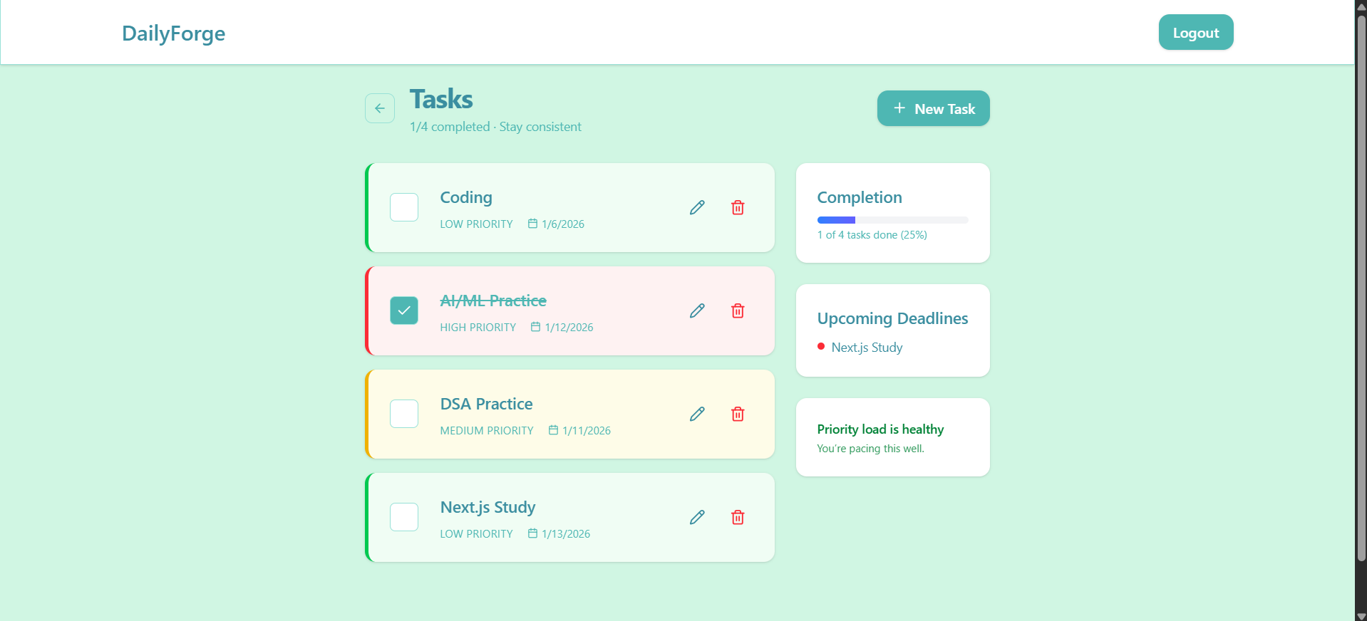 DailyForge screenshot 3