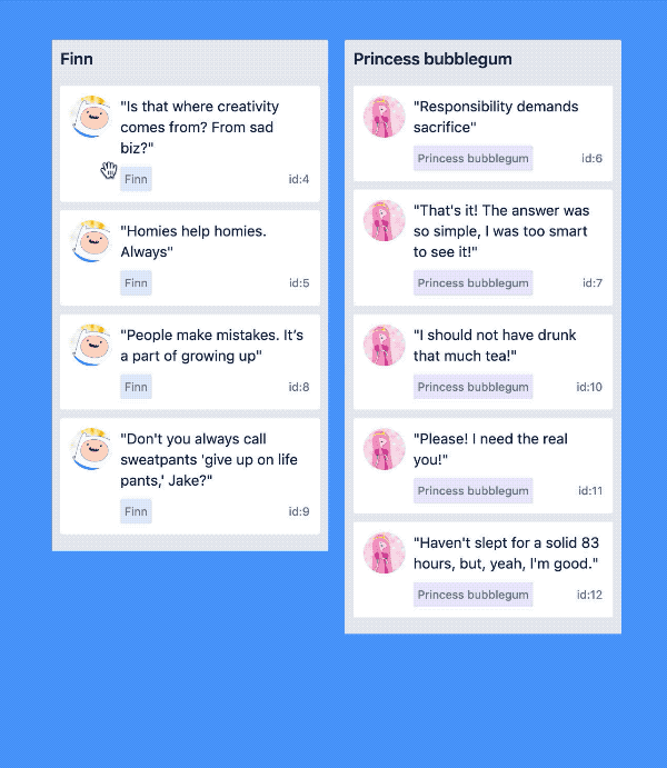 react-beautiful-dnd screenshot 1