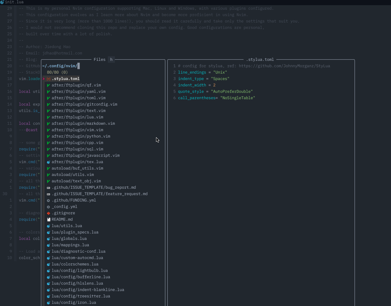nvim-config screenshot 2