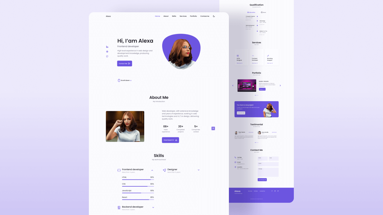 responsive-portfolio-website-Alexa screenshot 1