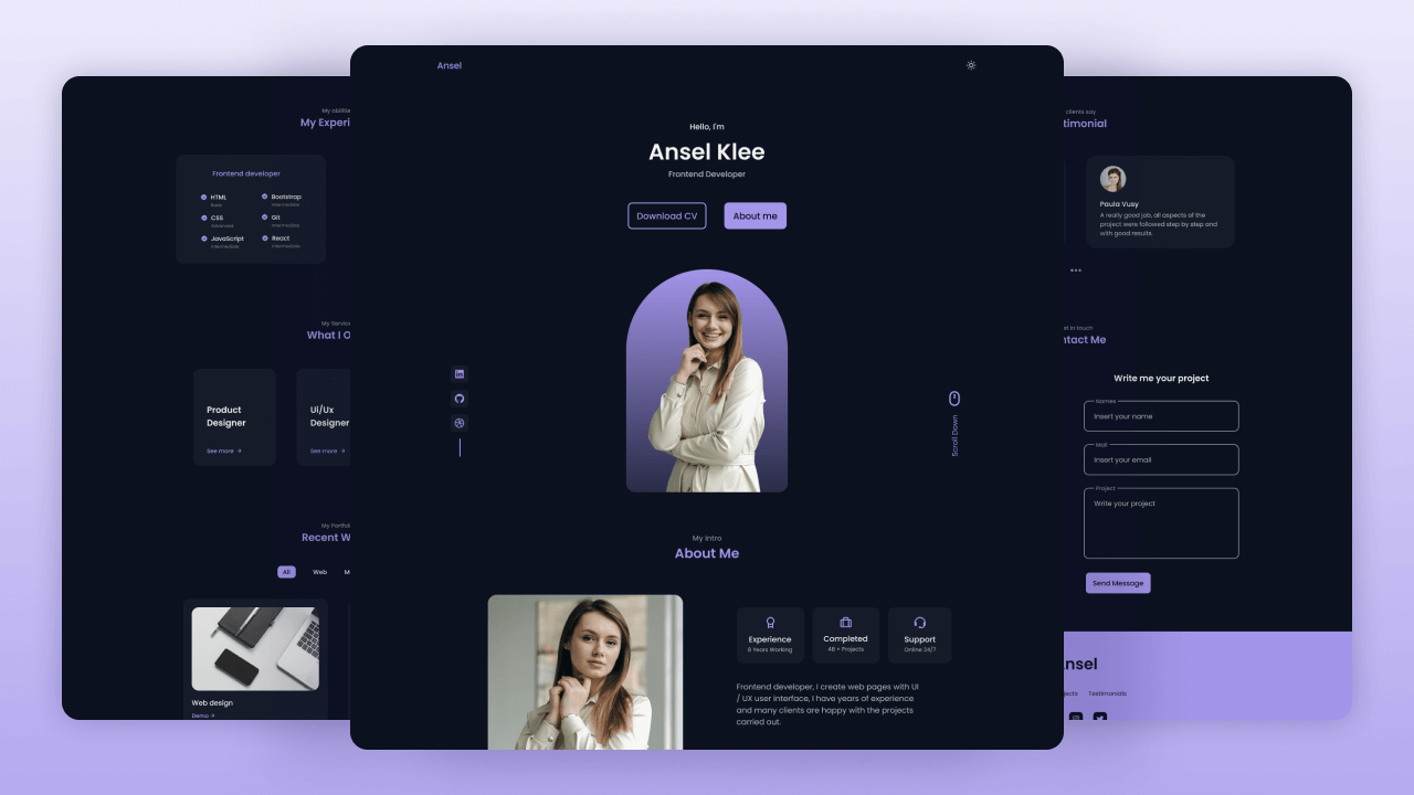 responsive-portfolio-website-Ansel screenshot 1