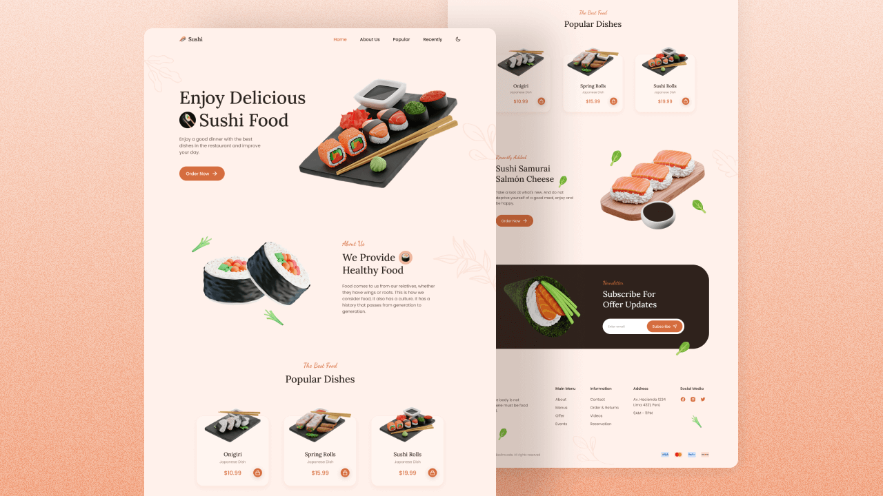 responsive-sushi-website screenshot 1