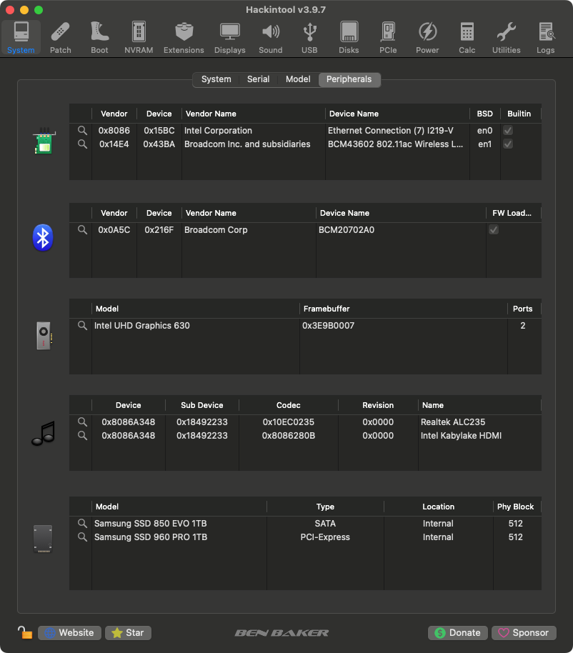 Hackintool screenshot 2