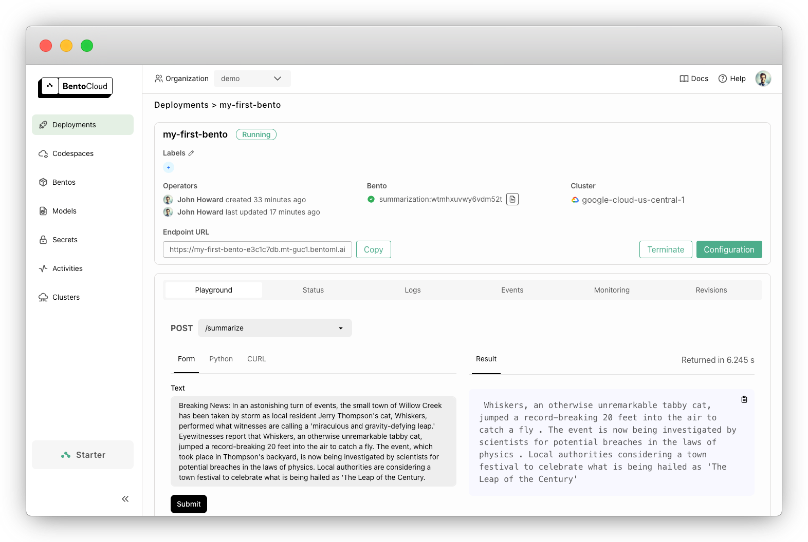 BentoML screenshot 1