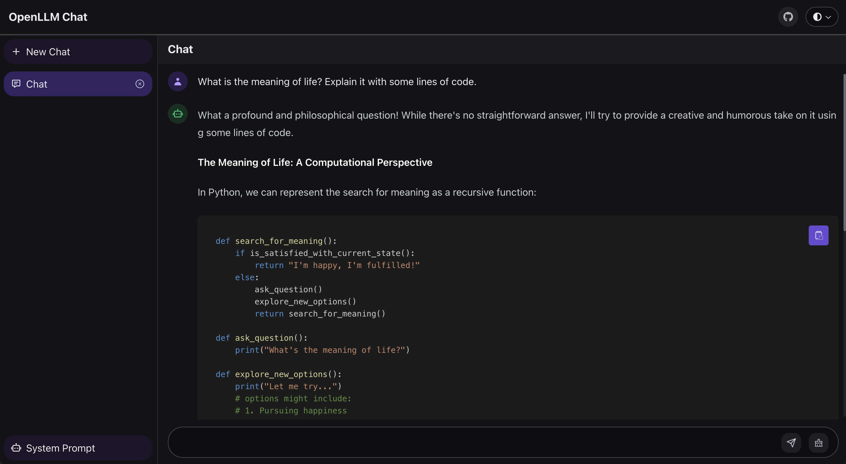 OpenLLM screenshot 2