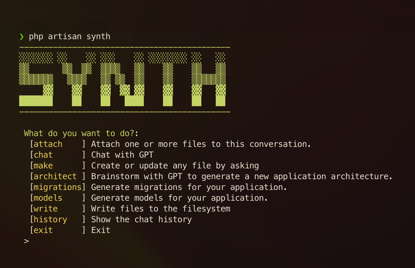 laravel-synth screenshot 1