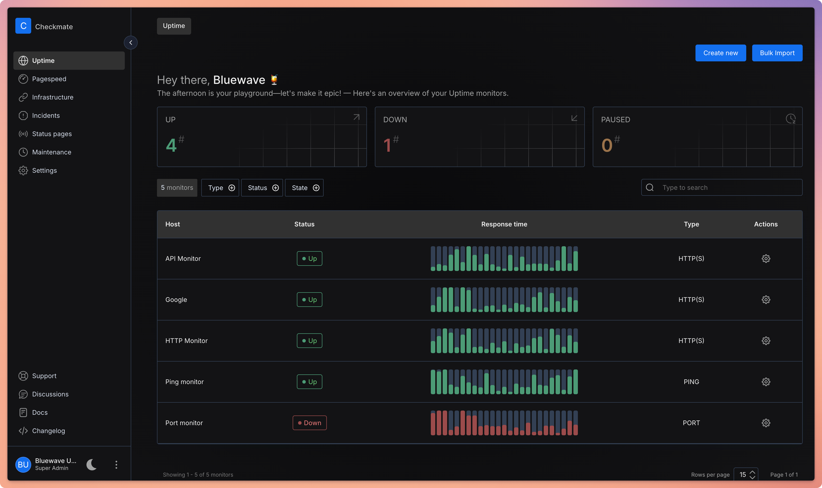 bluewave-uptime screenshot 1