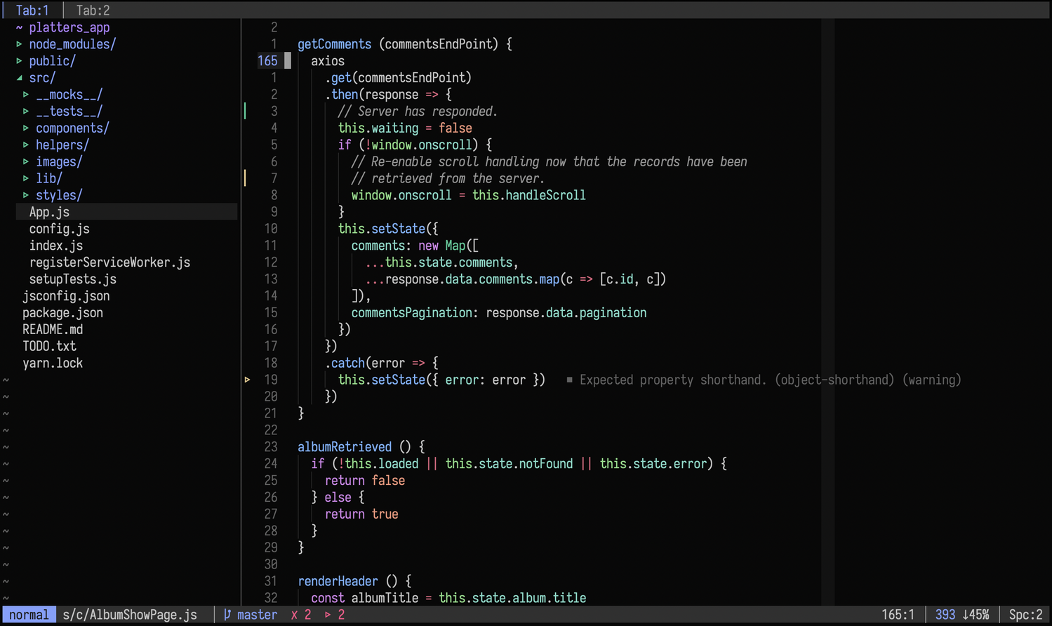 vim-moonfly-colors screenshot 2
