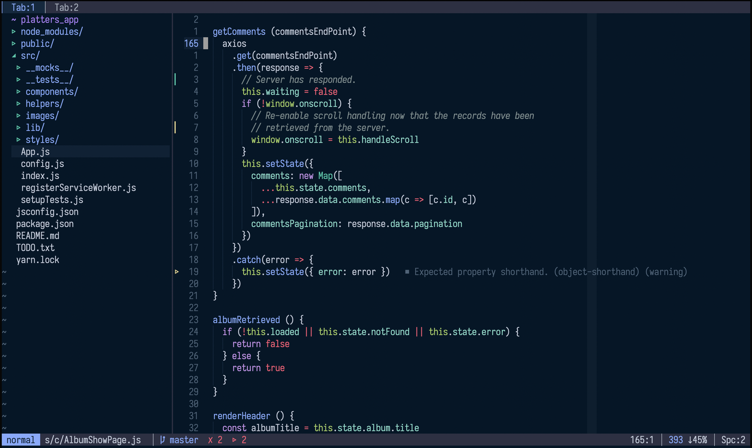 vim-nightfly-colors screenshot 2