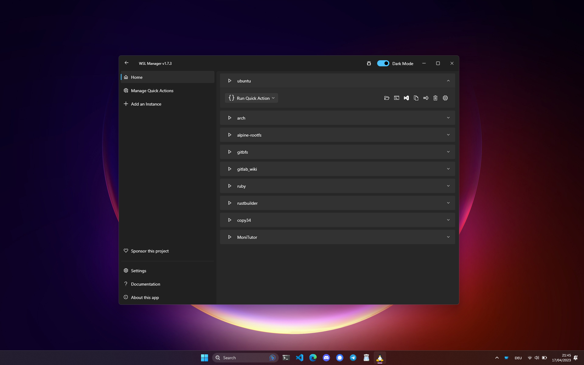 wsl2-distro-manager screenshot 1