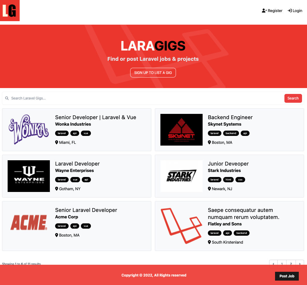 laragigs screenshot 1
