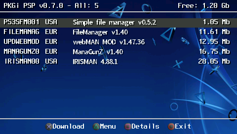pkgi-psp screenshot 1