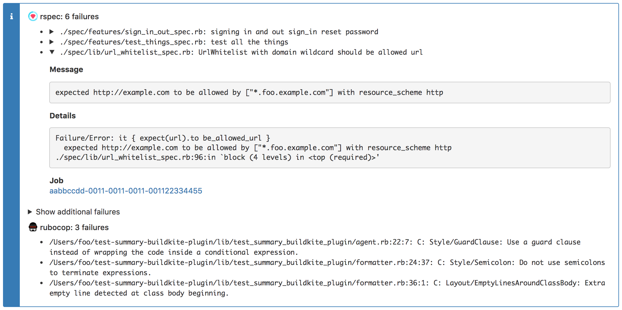 test-summary-buildkite-plugin screenshot 2