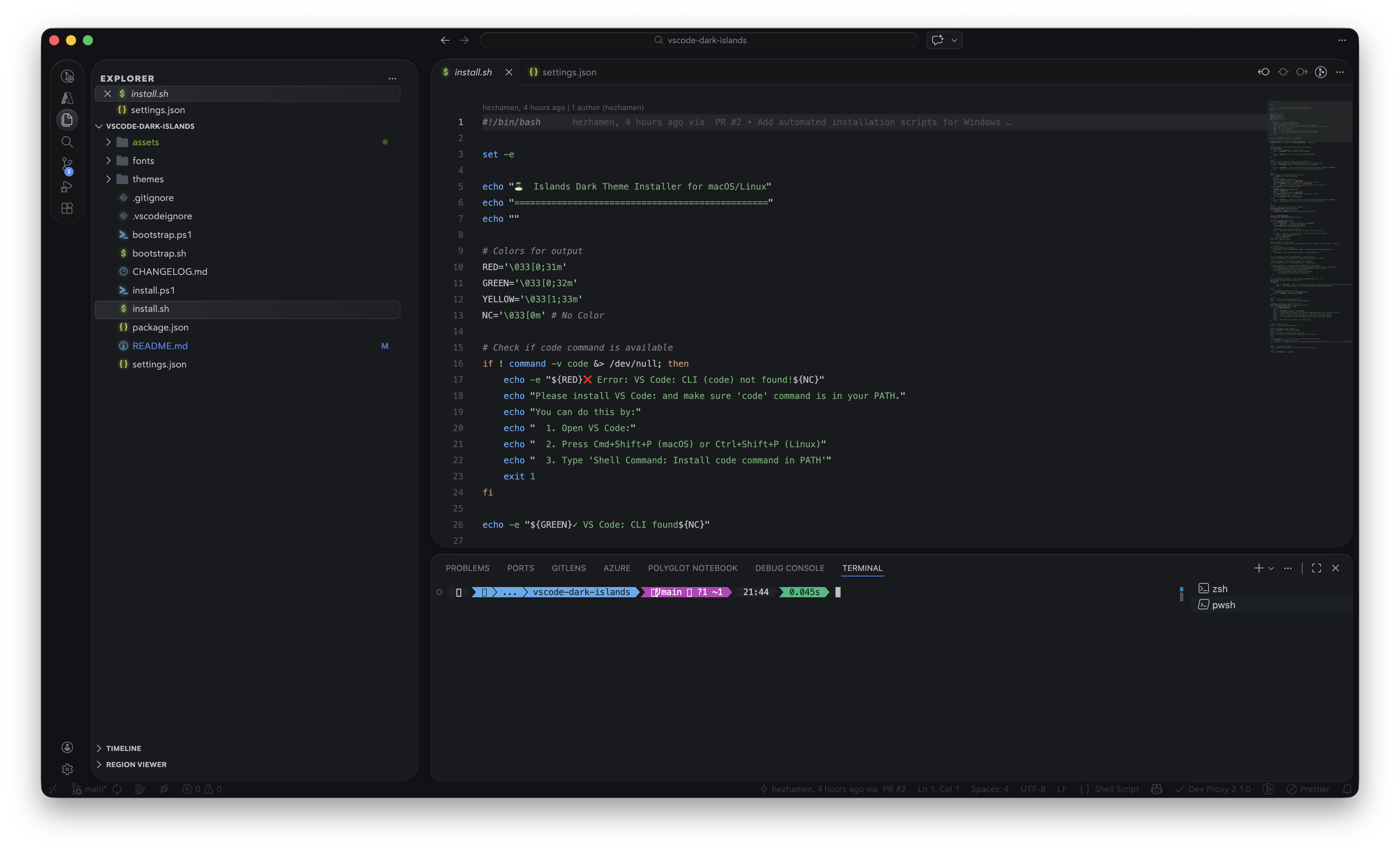 vscode-dark-islands screenshot 2