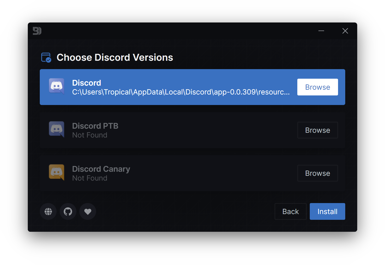 Installer screenshot 1