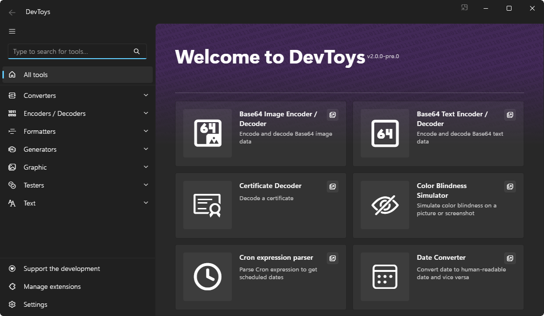 DevToys screenshot 1