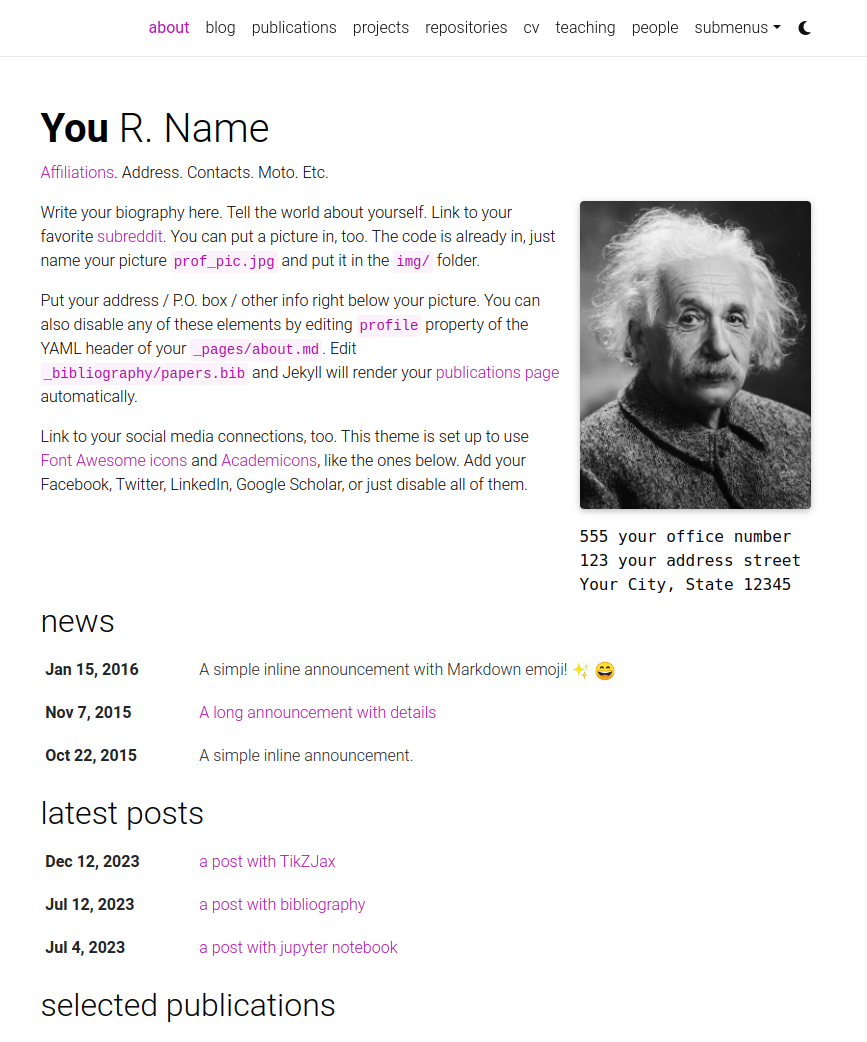 al-folio screenshot 2