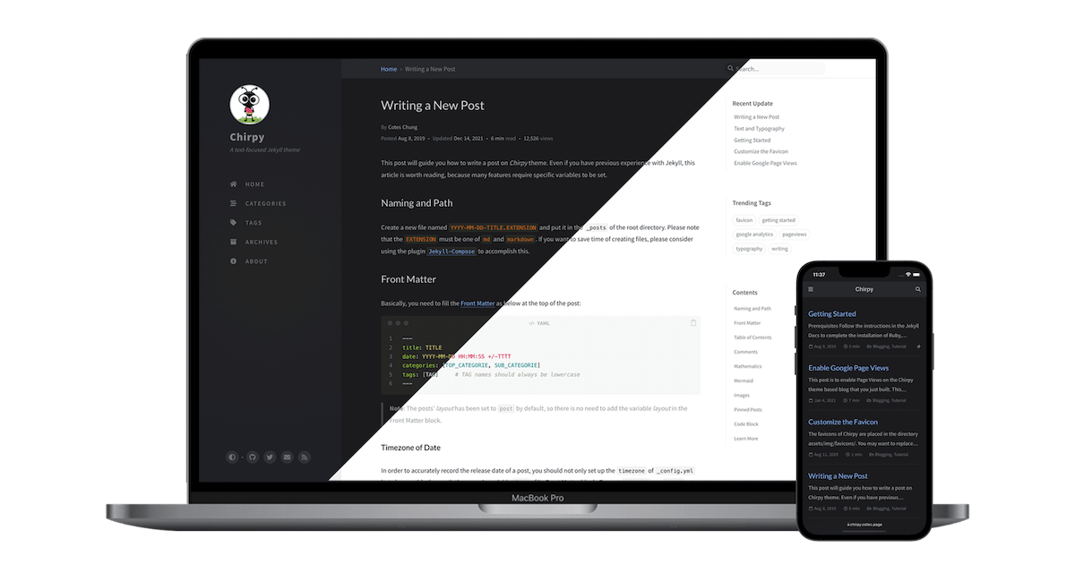jekyll-theme-chirpy screenshot 1