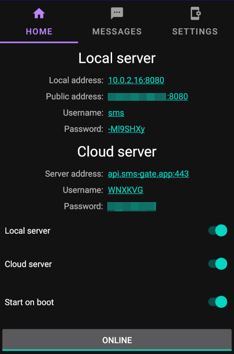 android-sms-gateway screenshot 1