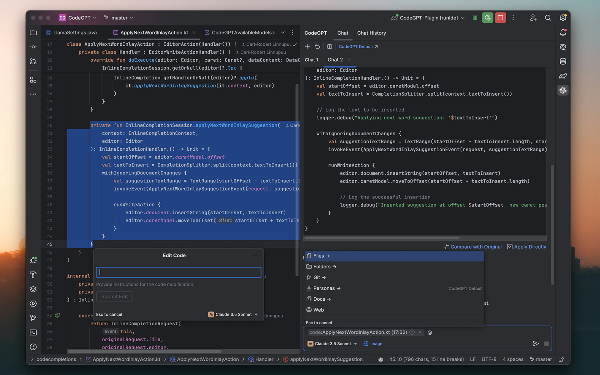 CodeGPT screenshot 1