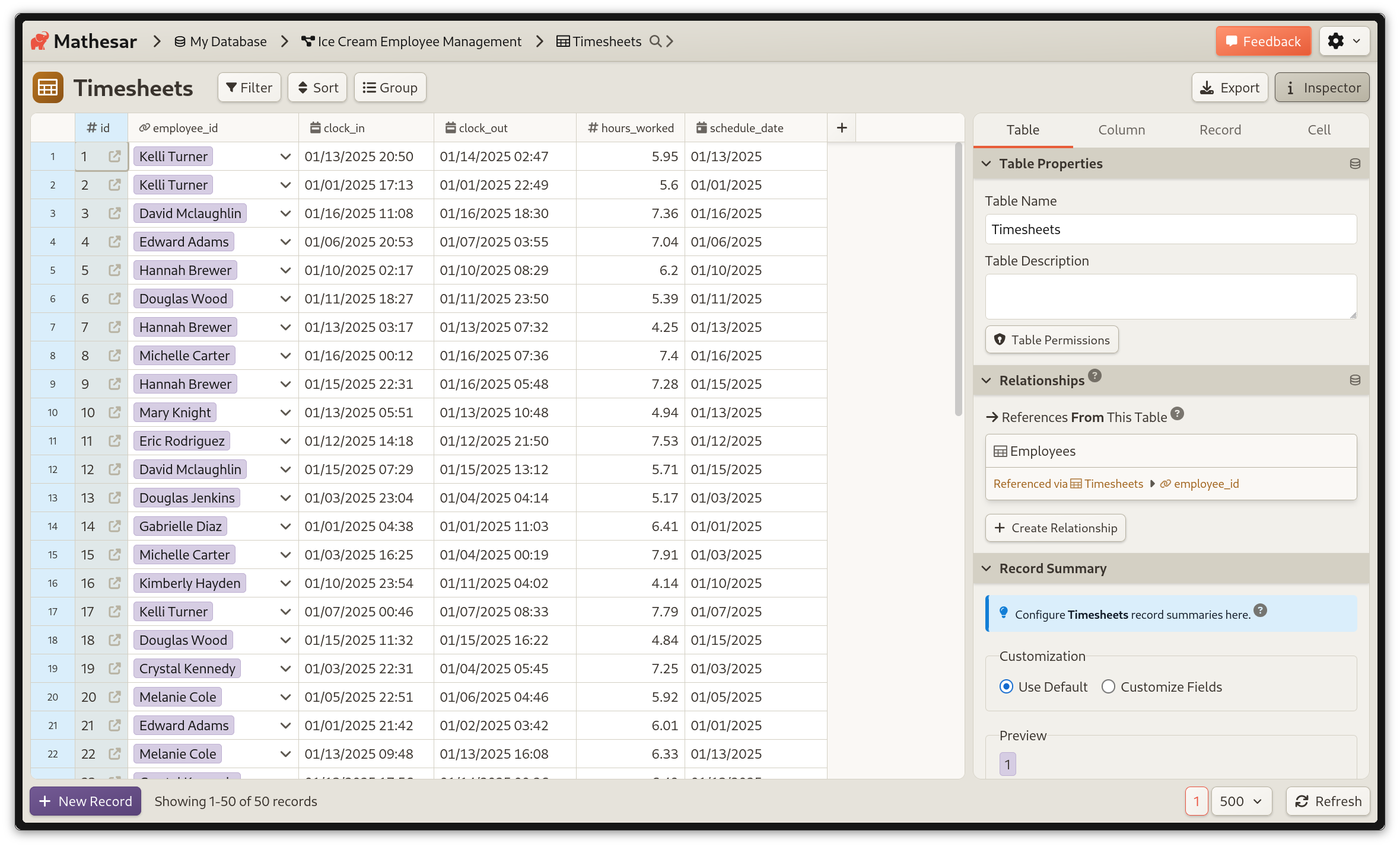 mathesar screenshot 5