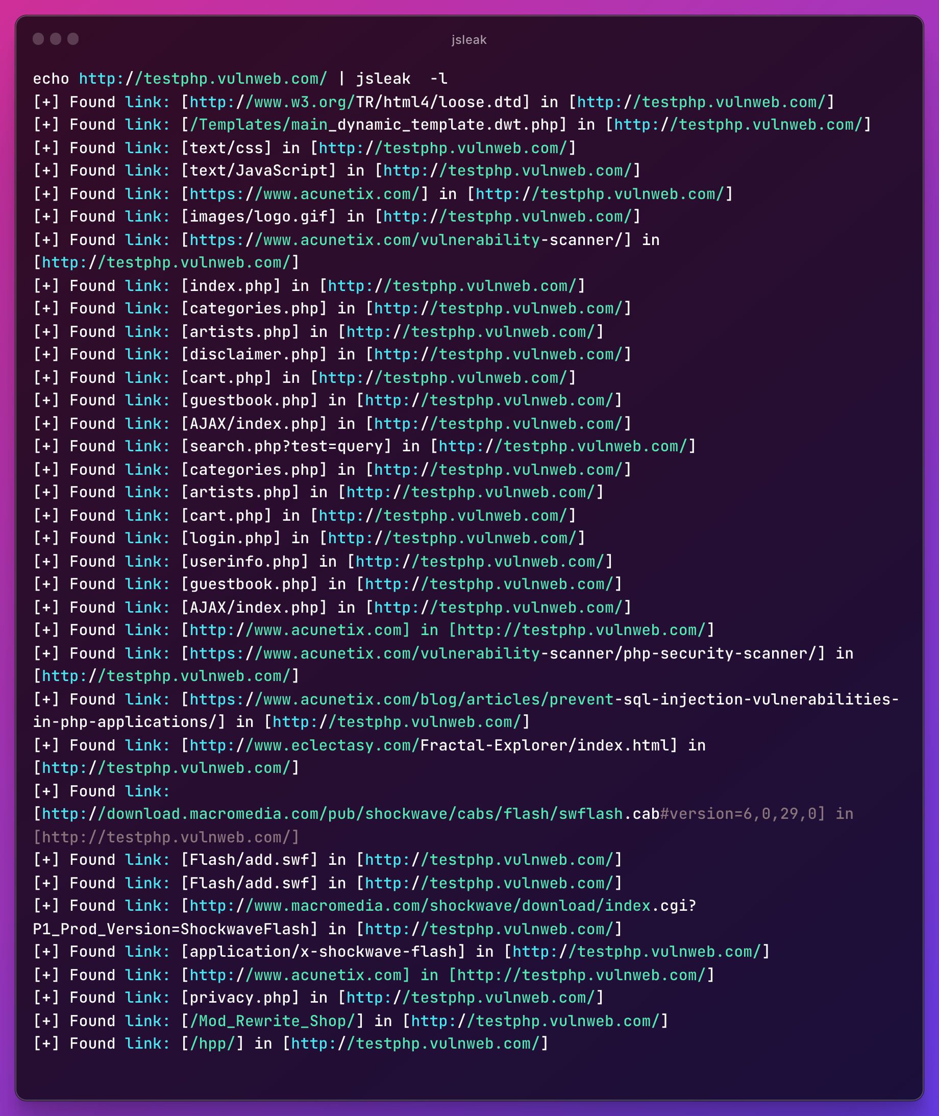 jsleak screenshot 3
