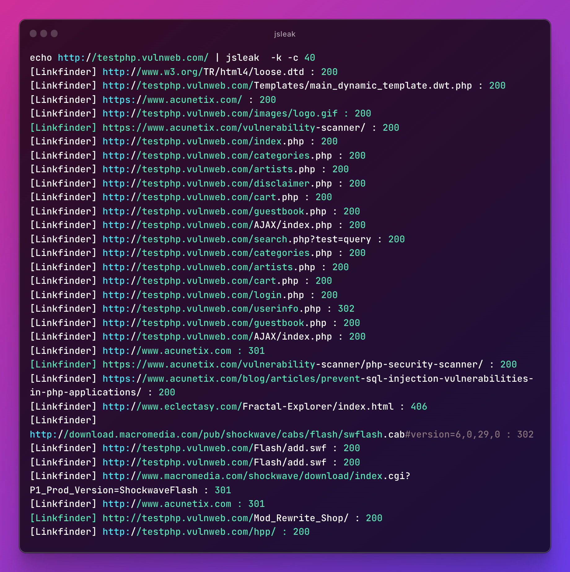 jsleak screenshot 5