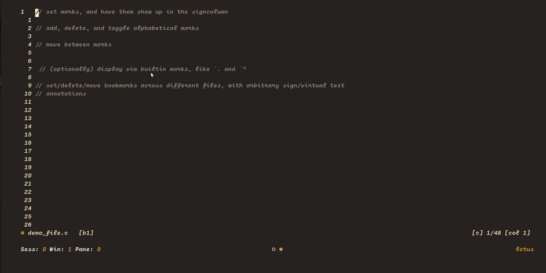 marks.nvim screenshot 1