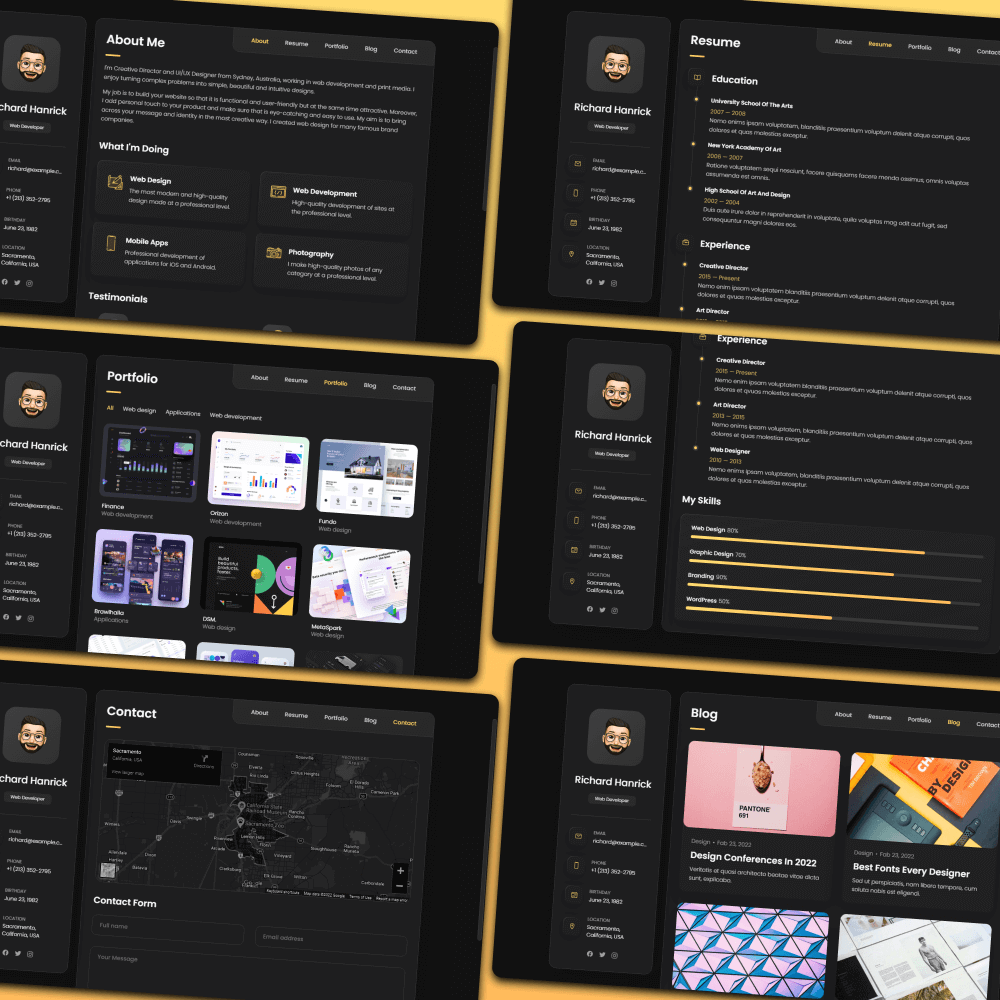 vCard-personal-portfolio screenshot 1