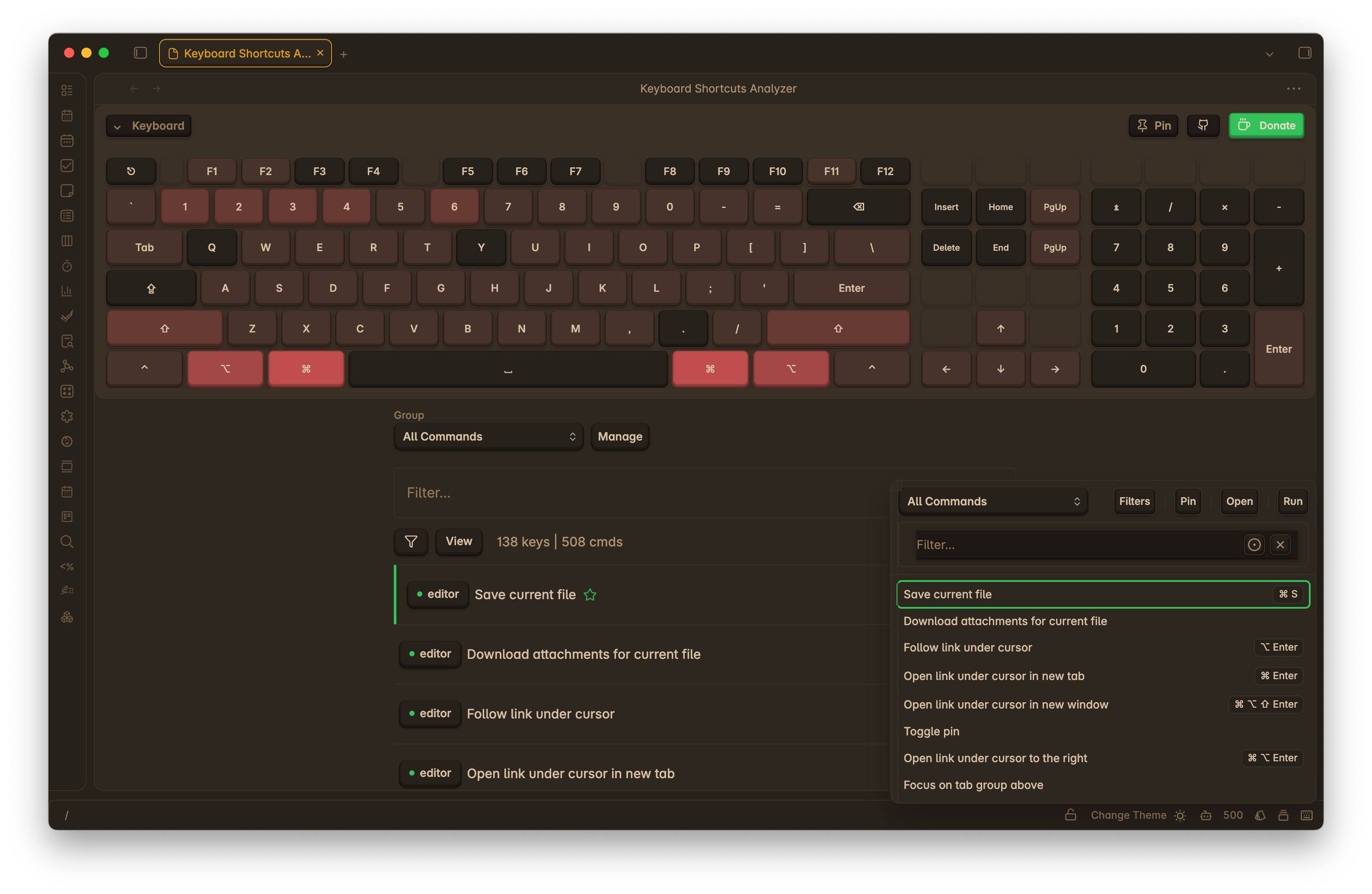 obsidian-keyboard-analyzer screenshot 1