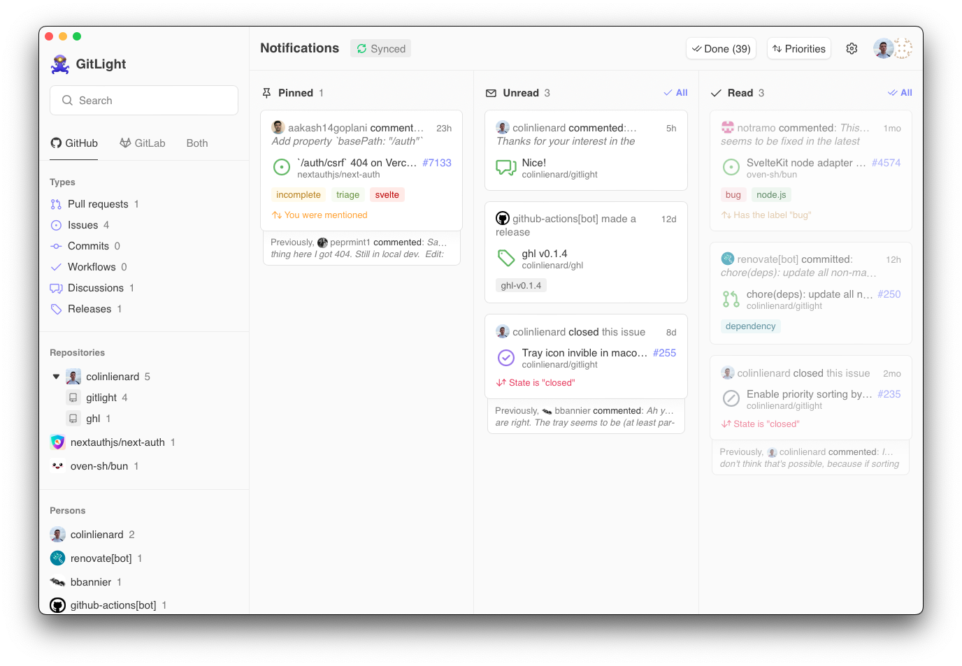 gitlight screenshot 1