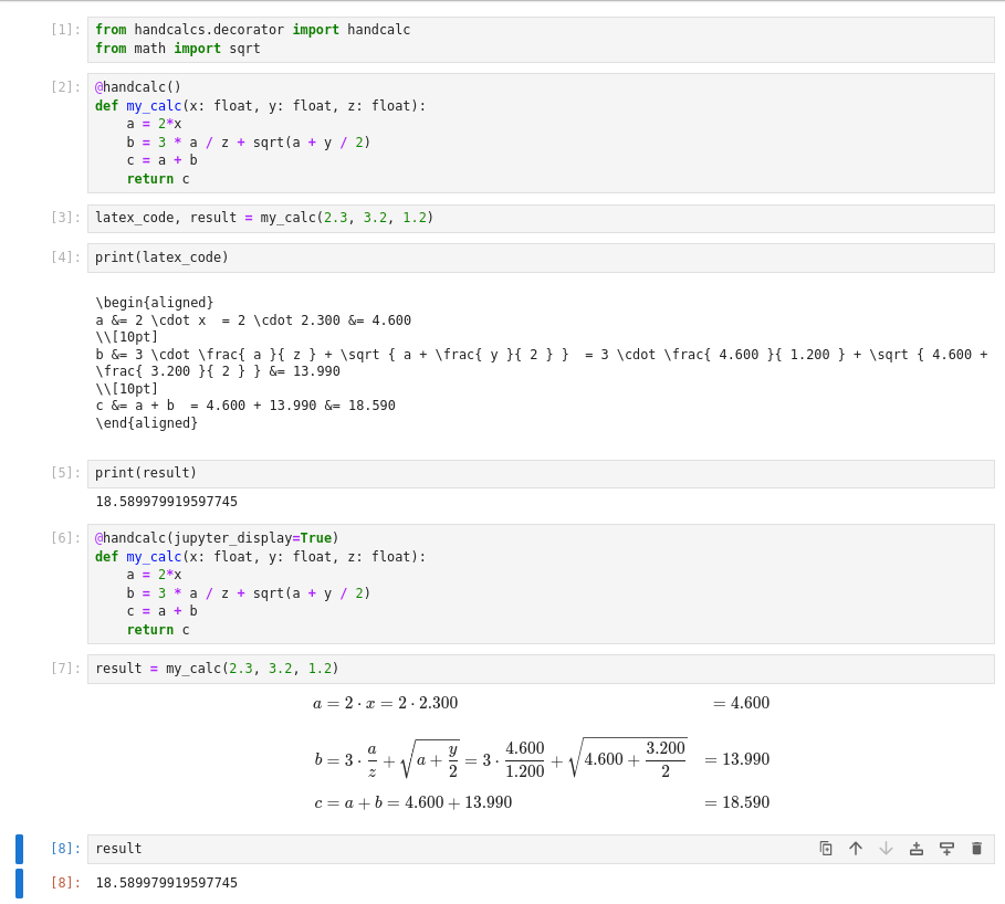 handcalcs screenshot 3