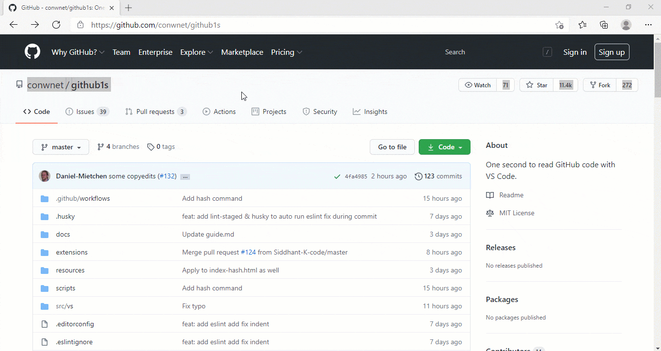 github1s screenshot 3