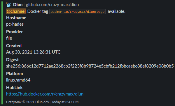 diun screenshot 2