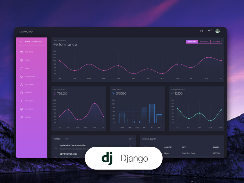black-dashboard-django screenshot 1