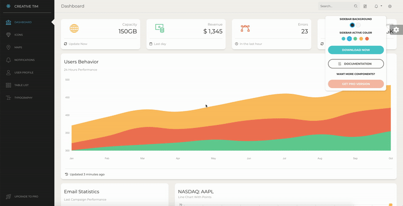 paper-dashboard-react screenshot 1