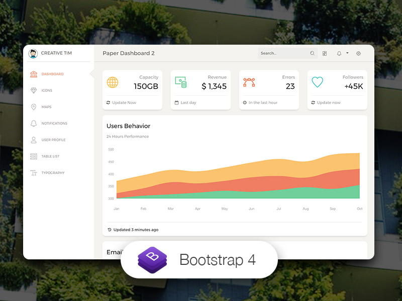 paper-dashboard screenshot 1