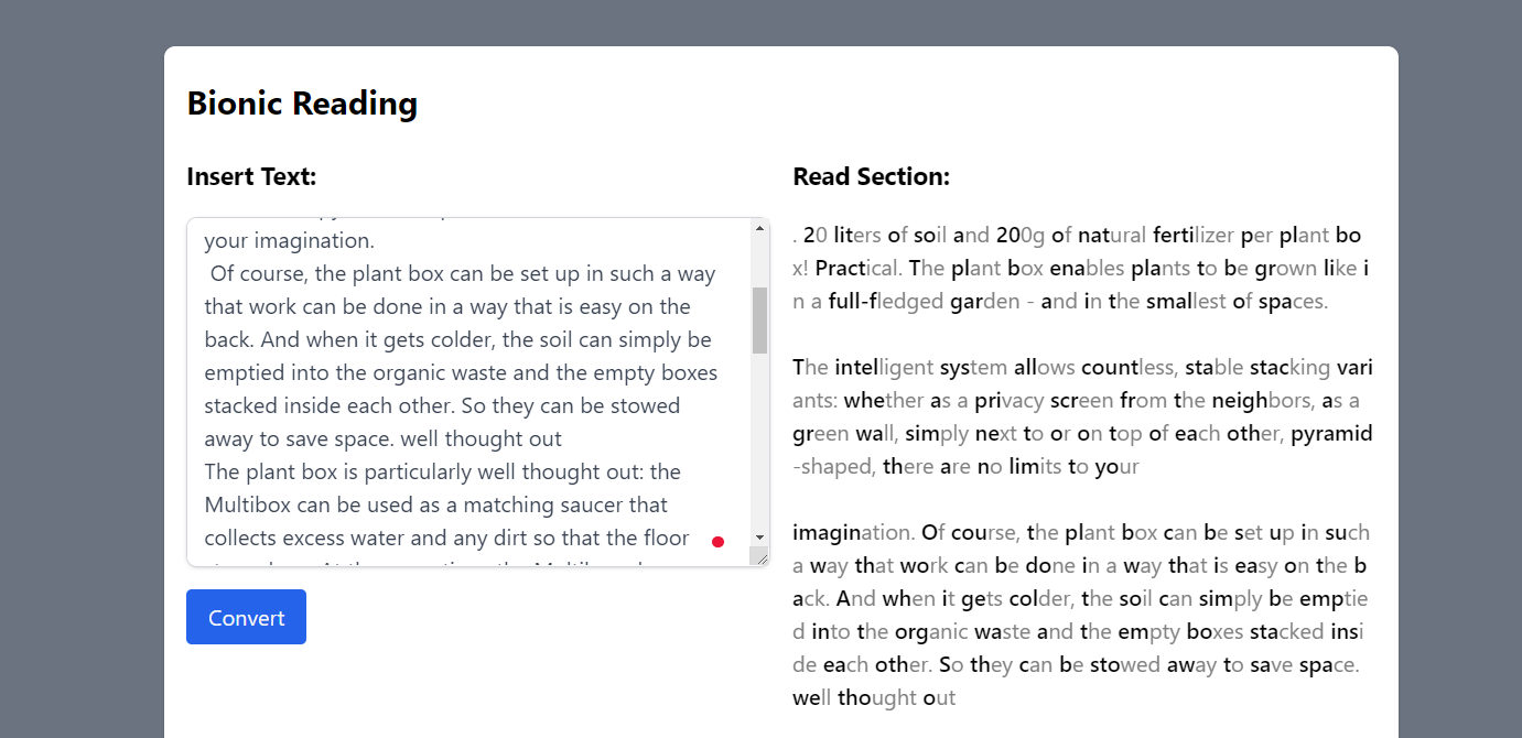 vite-react-tailwind-bionic-reading screenshot 1