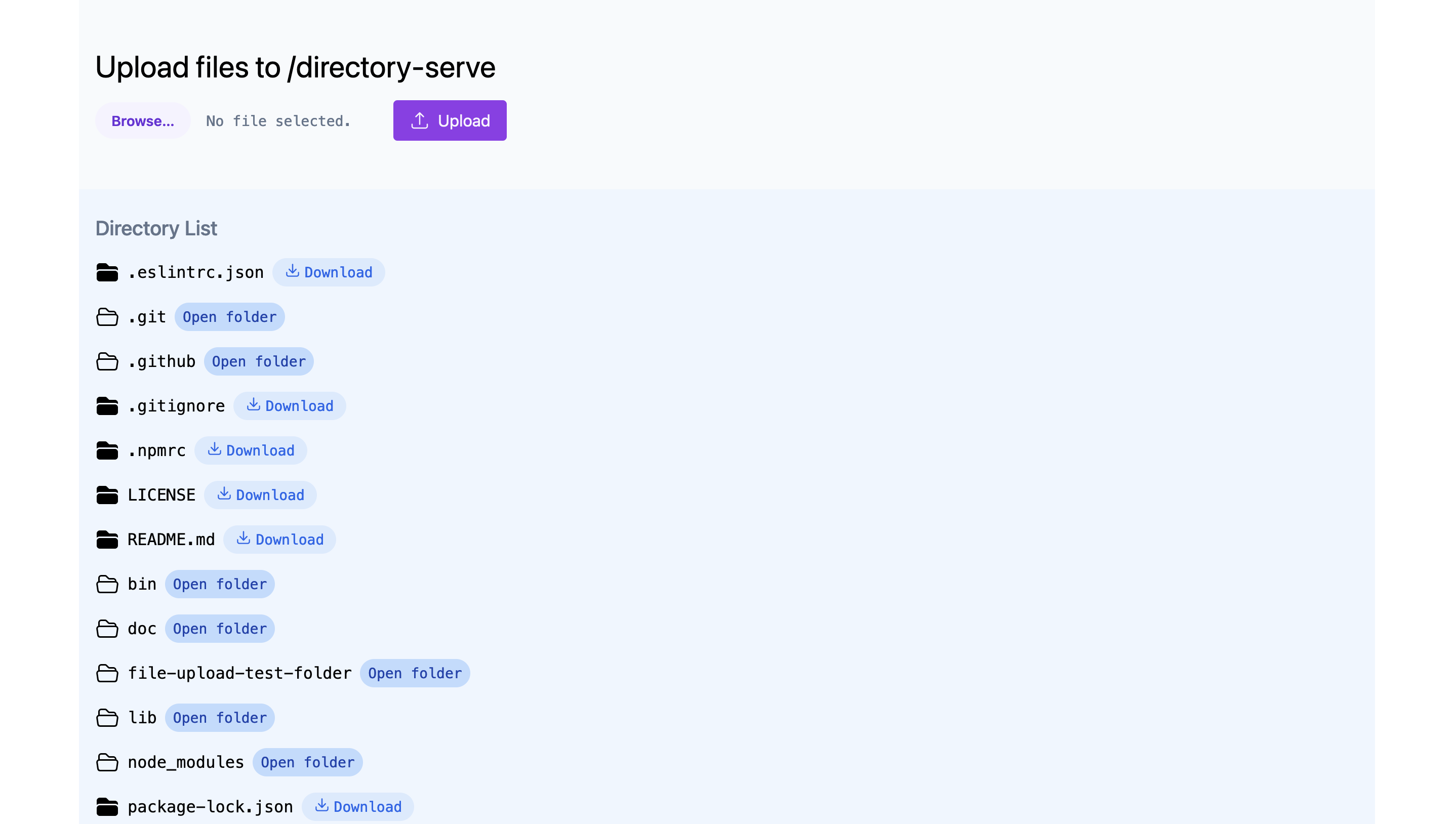directory-serve screenshot 2
