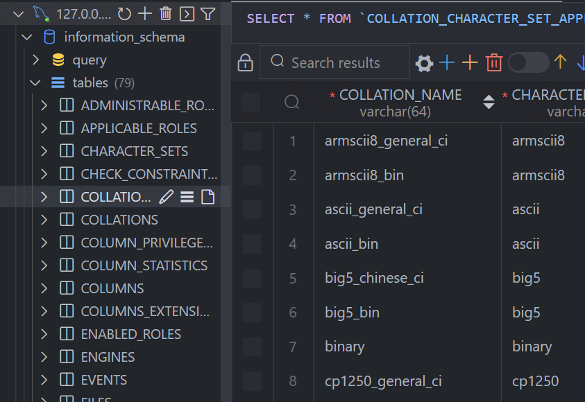 vscode-database-client screenshot 2
