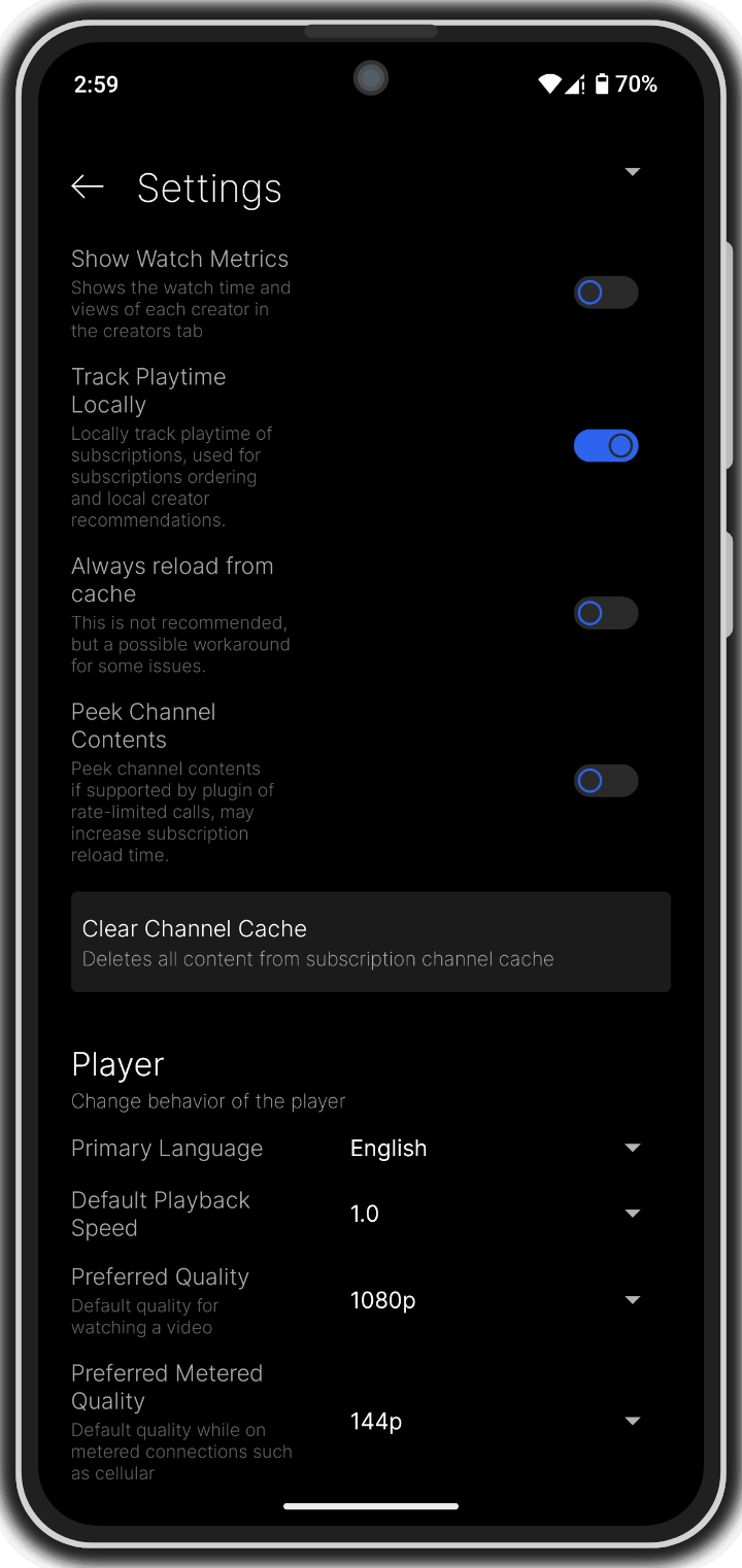 grayjay-android screenshot 12