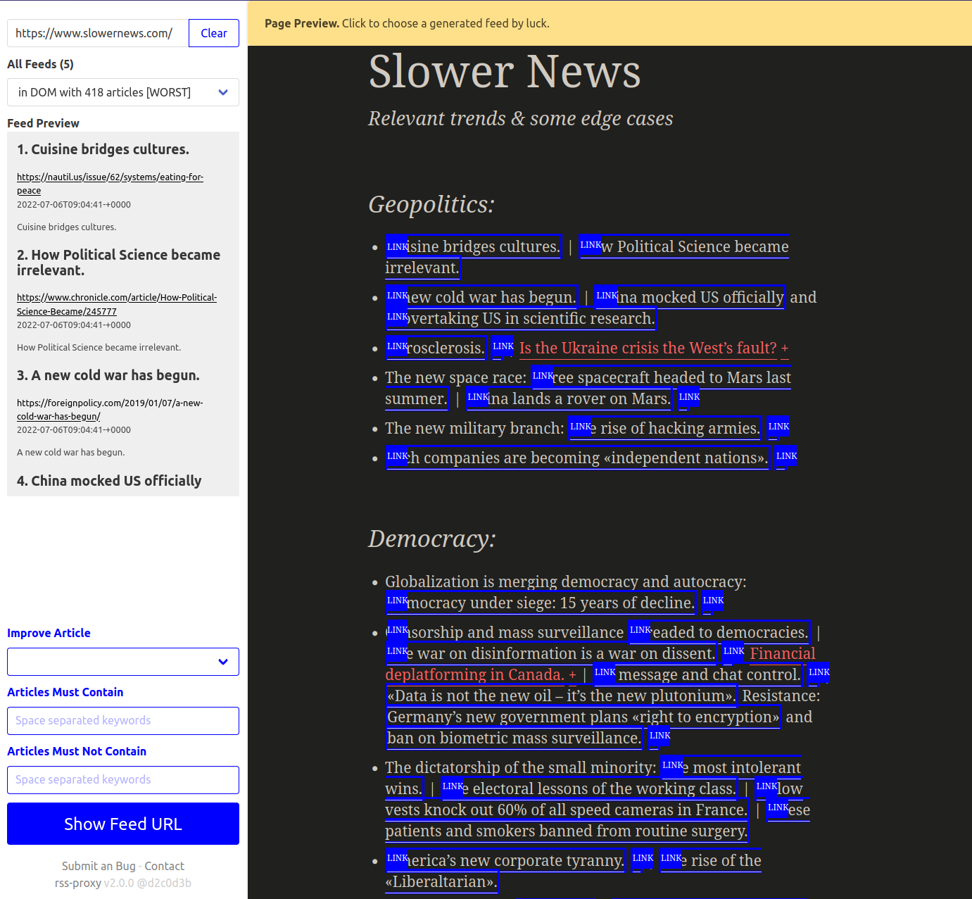 rss-proxy screenshot 1